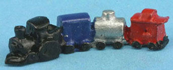 Dollhouse Miniature Train Set, Hand painted